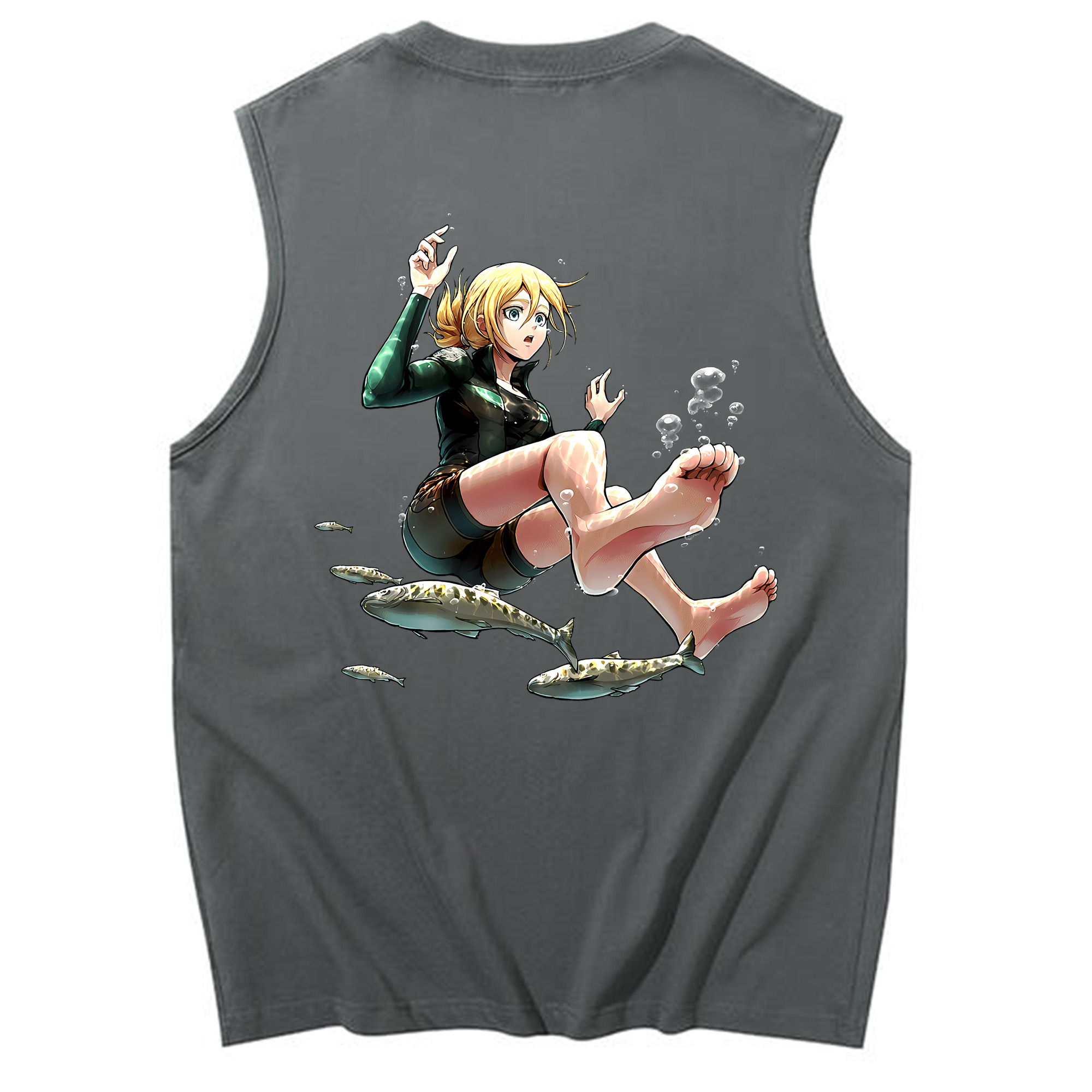 （画像用） 進撃の巨人 クリスタ·レンズ Attack on Titan Christa Lenz コットン100％タンクトップ（背面プリント）